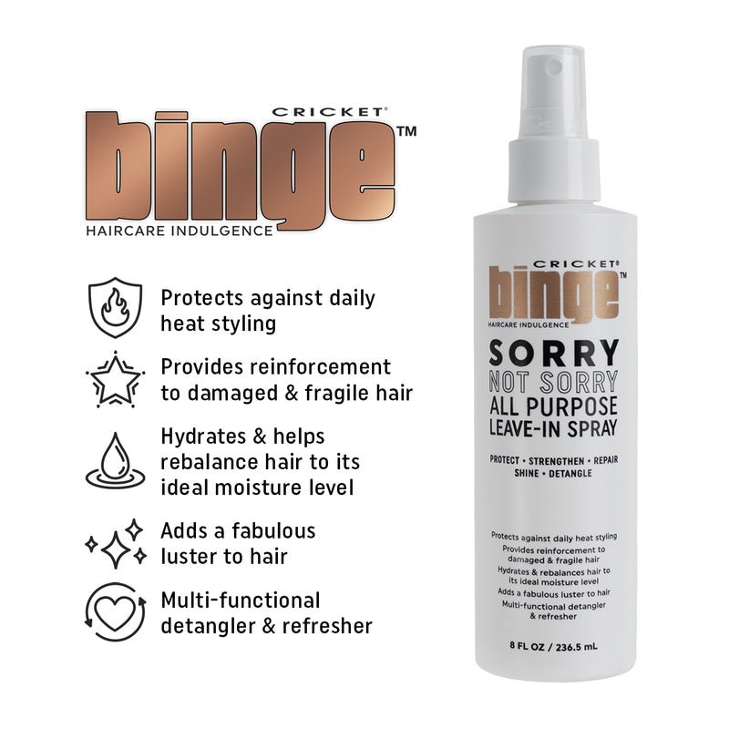 BINGE Sorry Not Sorry All Purpose LEAVE-IN Spray 8 OZ | Centrix by CRICKET - SH Salons
