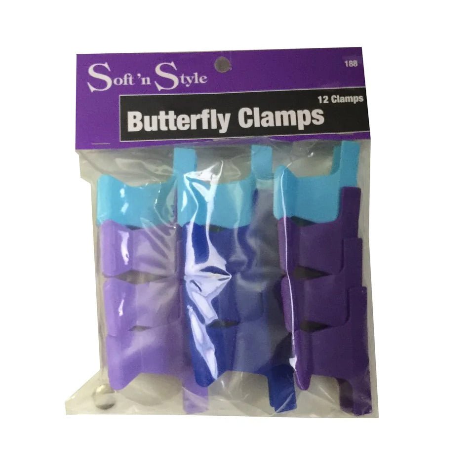 Butterfly Clamps | 12 Clamps | Assorted Color | 188 | SOFT N STYLE - SH Salons