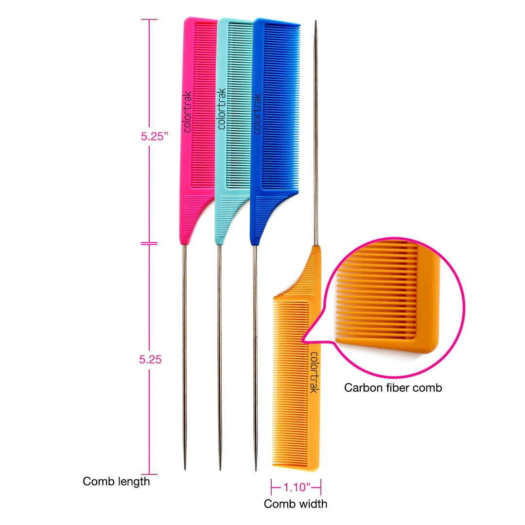 Carbon Fiber Combs | 4PK | 7014-4PK | COLORTRAK - SH Salons