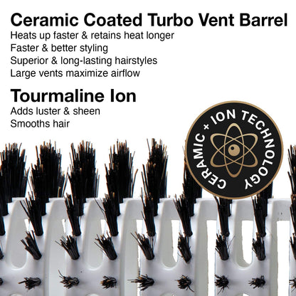 Ceramic and Ion Turbo Vent Boar Brush | CI-BR | 4 1/2" | OLIVIA GARDEN - SH Salons