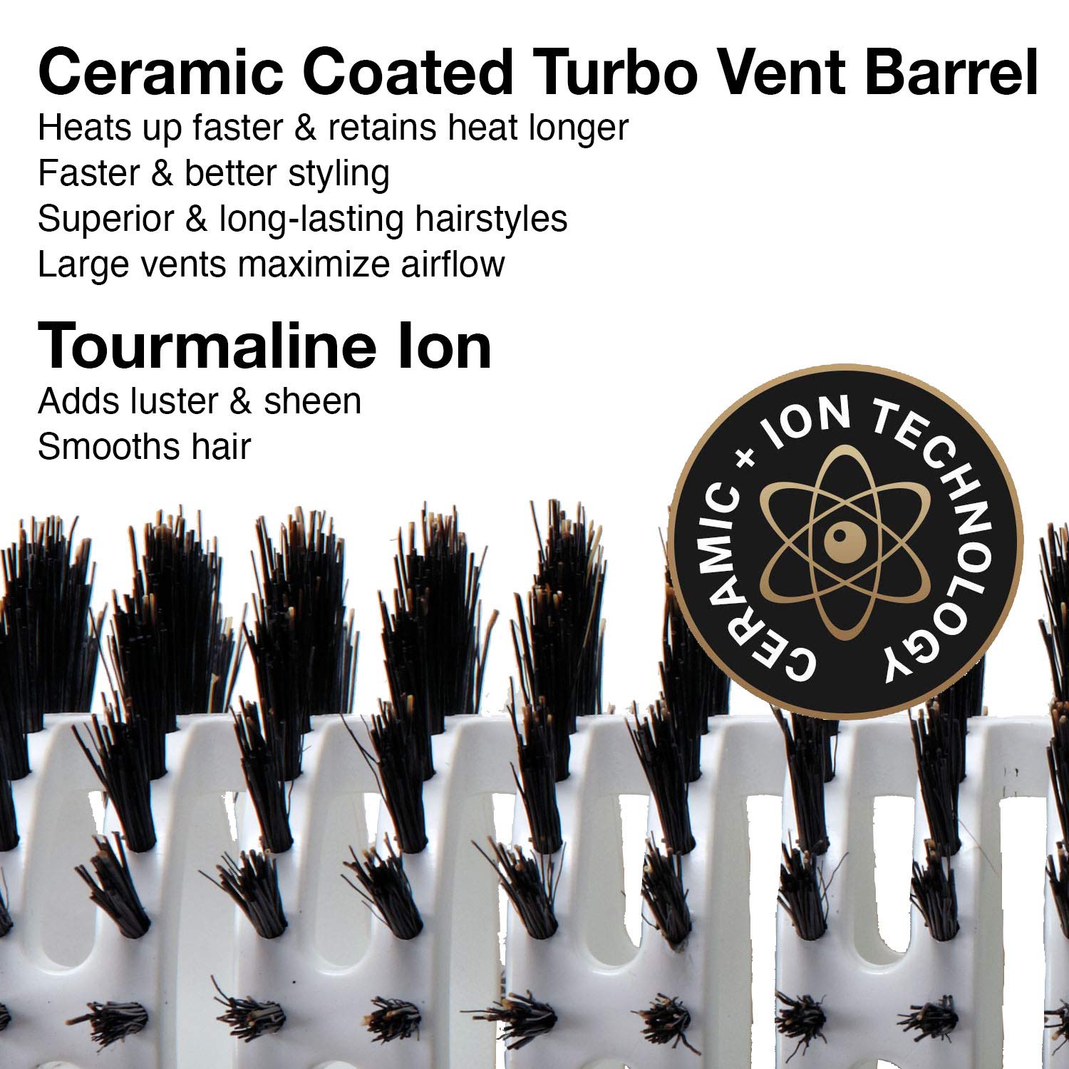 Ceramic and Ion Turbo Vent Boar Brush | CITV-BR32 | 2 1/2" | OLIVIA GARDEN - SH Salons