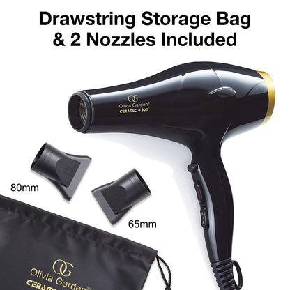 Ceramic+Ion Professional Hair Dryer | Free Two Free Thermal Brushes | OLIVIA GARDEN - SH Salons
