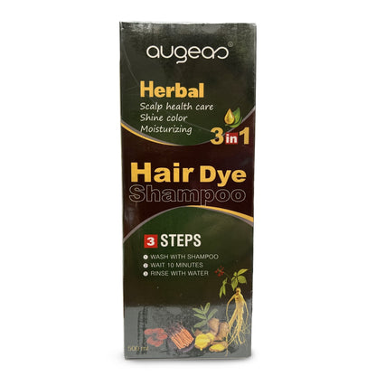 Coffee Hair Color Shampoo | 3 in 1 with a FREE Pair of Gloves | 500ml / 16.9 Fl Oz | Grey Hair Coverage | AUGEAS - SH Salons