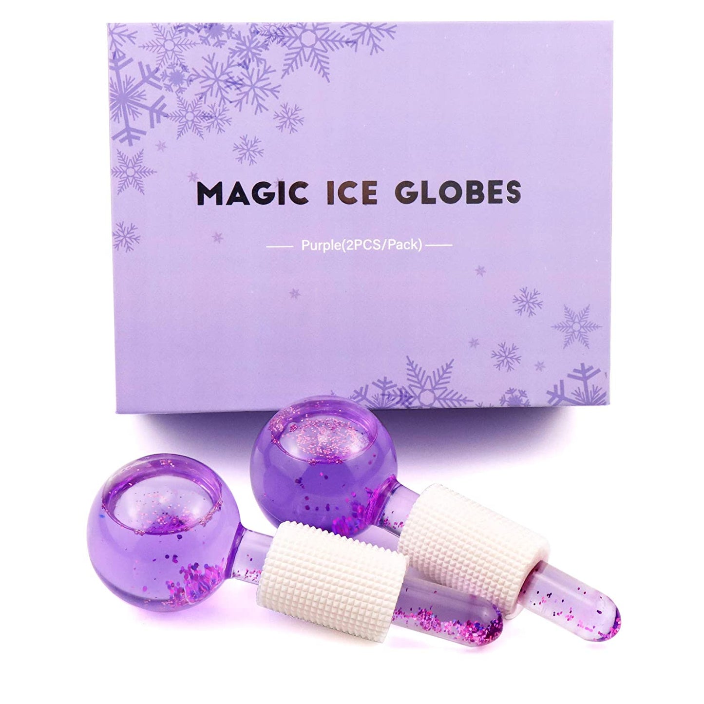 Cryotherapy Ice Globe | Purple | 2 PC | Cold Face Ice Balls for Skin Care | Daily Beauty Routines | NUDE U - SH Salons