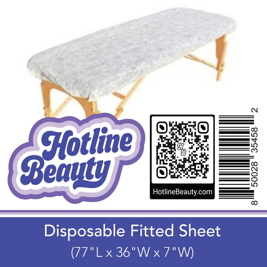 Disposable Fitted Sheet | 10 count | 77"L x 36"W x 7"D | White | Sheets Bed Covers | HOTLINE BEAUTY - SH Salons