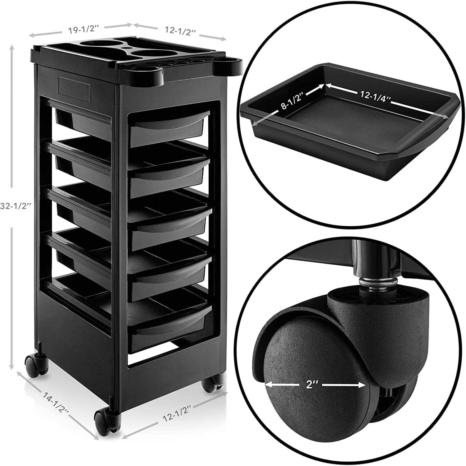 DK-38015 | Trolley Cart with 5 Drawers - SH Salons