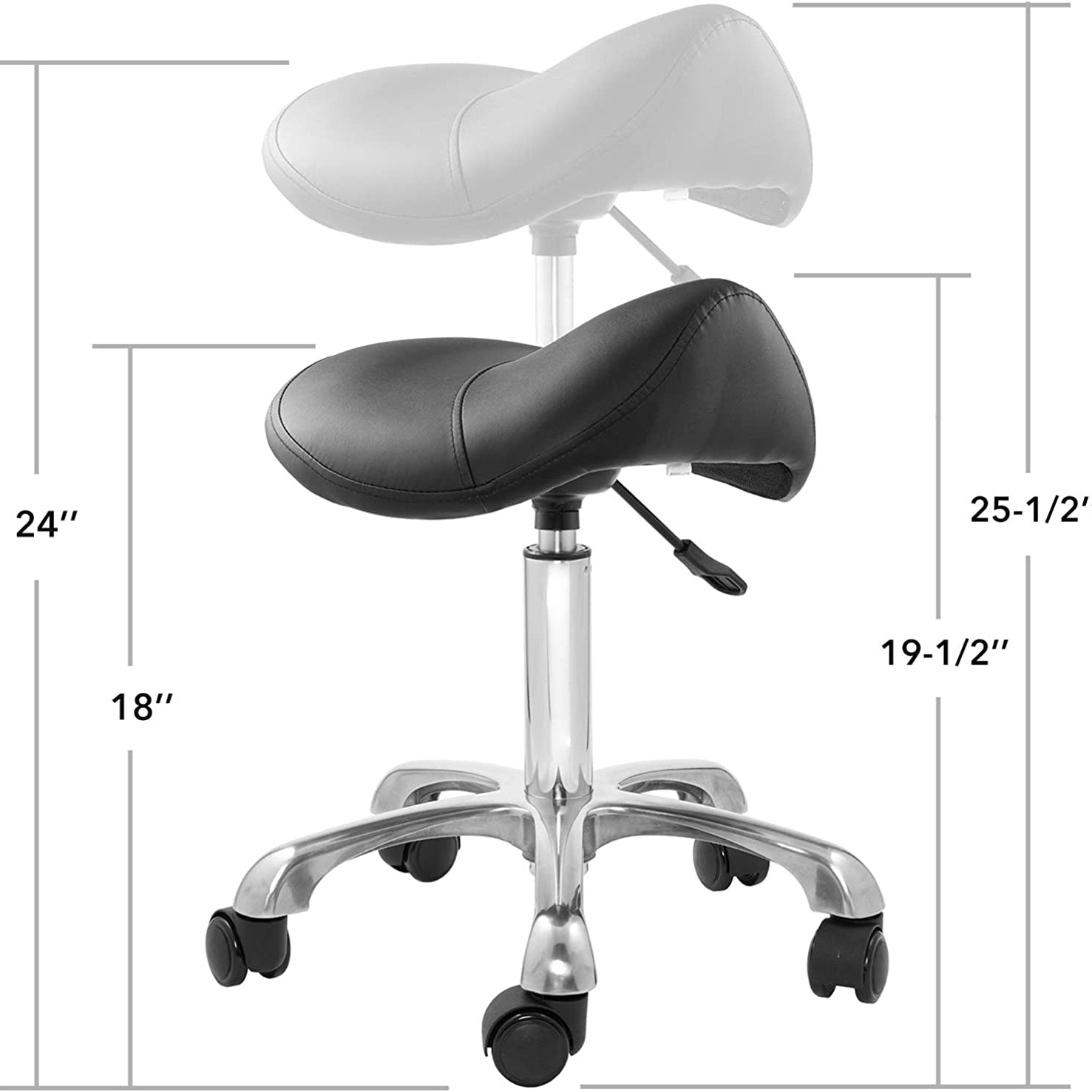 DK-98020 | Ergonomic Saddle Stool | Adjustable Hydraulic Seat - SH Salons