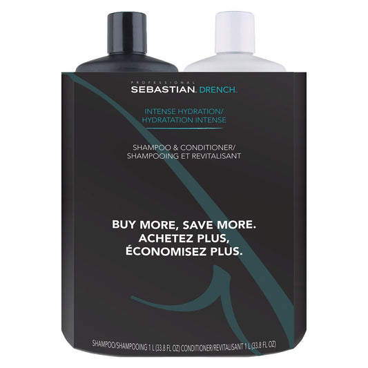 Drench Moisturizing Shampoo and Conditioner | Liter Duo | SEBASTIAN - SH Salons