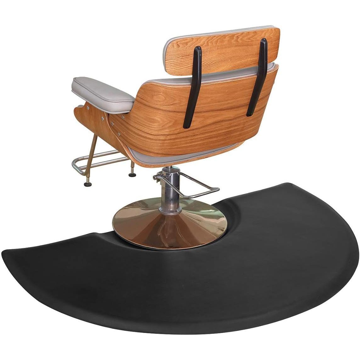 Floor Mat 3'x 5' | 1 inch Thick | Semi Circle | BS3050S1 | Cut - Out for Barber or Salon Station | Slip Resistant | Black | HOTLINE BEAUTY by SSW | SH Salons