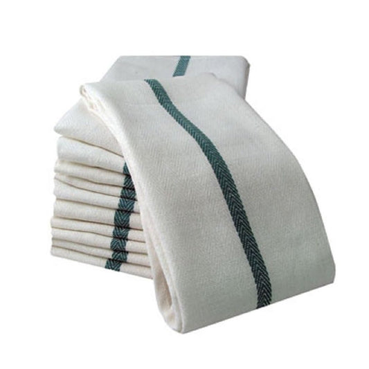 Green Stripe Barber Towels | 12 Pack | PARTEX - SH Salons