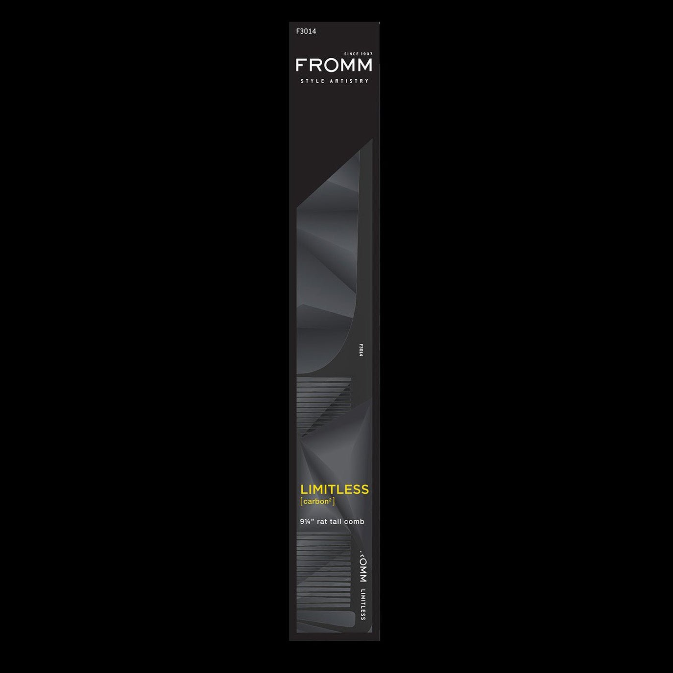 LIMITLESS 9.25" CARBON RAT TAIL COMB | F3014 | FROMM - SH Salons