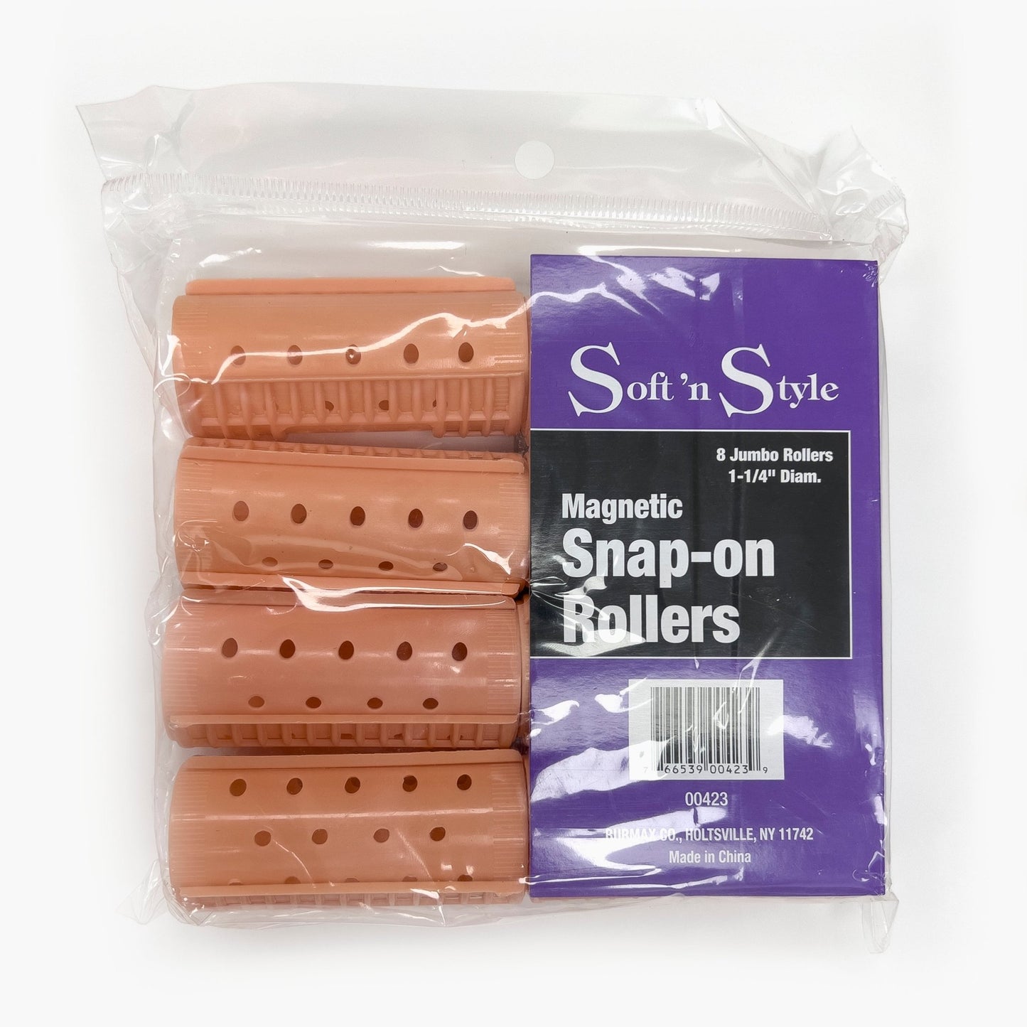 Magnetic Snap-on Rollers | 1-1/4" Diam. | 8 Jumbo Rollers | 00423 | SOFT N STYLE - SH Salons