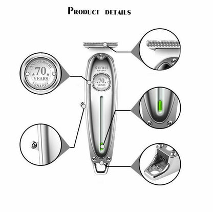 Metal Professional Hair Clipper | Electric Cordless Hair Trimmer | KEMEI - SH Salons