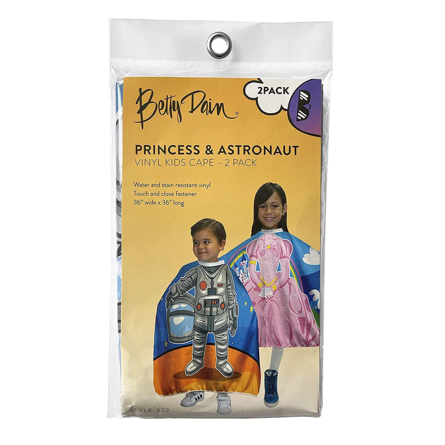 Princess & Astronaut Vinyl Kid's Capes | 2 Pack | STYLR 272 | BETTY DAIN - SH Salons