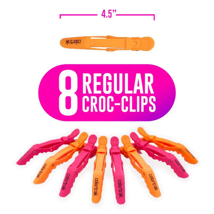 Rubberized Croc Clips | 8 Regular | 4 Jumbo | 7044 | COLORTRAK - SH Salons